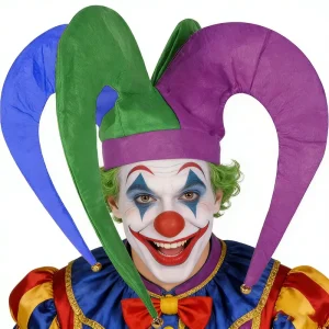 Colorful Jester Clown Hat Fun Harlequin Novelty Festival Hat Carnival Masquerade Halloween Parties Circus Performances Accessory
