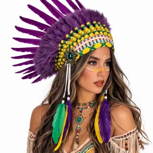 Colorful Unisex Adult Carnival Feather Headdress Party Costume