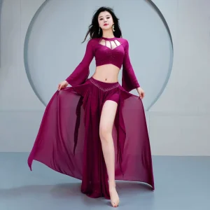 Comfortable Belly Dancing Training Costume Set for Adult Belly Dancing Dress Costume Stage Performance Women’s Performance Wear