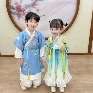 Comfortable Long Sleeve Fan Design Chinese Traditional Hanfu Traditional Dress Silk Hanfu