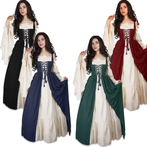 Cosplay Festival Costume Medieval European Retro Dress Victoria Princess Queen Waist Drama Stage Costume