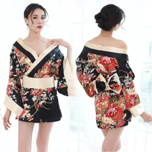 Cosplay Large Size Sex Underwear Japanese Sexy Kimono Game Sex Pajamas Transparent Off the shoulder Uniform Performance
