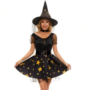 Costume Sexy Witch Clothes Role Play Game Uniform Witch Costume Wizard Halloween Costume For Women