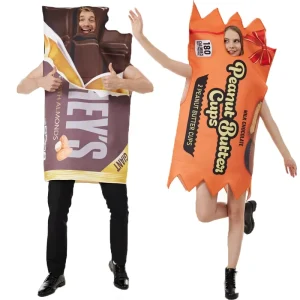 Couples Chocolate Bar and Peanut Butter Cup Costume Set Halloween Party