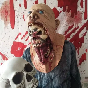 Creepy Zombie Parasite Latex Mask for Halloween Party