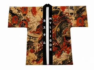 Custom Anime Happi Coat Japanese Haori Kimono Jacket Sublimation Print for Cosplay Fan Club