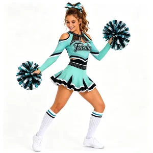 Custom Cheerleading One-Piece Uniform Spandex Rhinestone Performance Dress