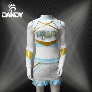 Custom Cheerleading Uniforms With Rhinestone Cheerleader Costumes Customized Logo For Competition