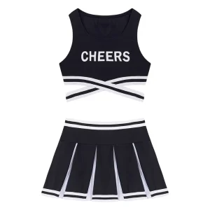 Custom College Team Cheer Practice Wear Uniforms Women Sublimation Black Cheerleading Uniforms
