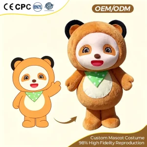 Custom EVA Brown Panda Adult Mascot Costume For Holiday Activity Performance Props