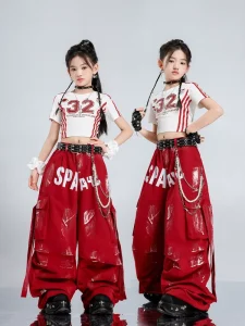 Custom Girls Jazz Dance Costume Trendy Sweet Cool Performance Outfit for Stage & Runway