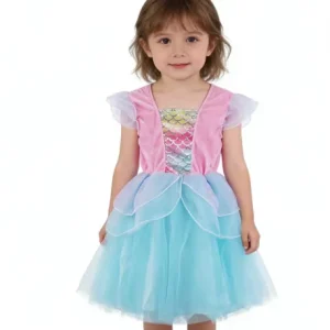 Custom Girls’ Purple Mermaid Tutu Fairy Princess Dress, Polyester