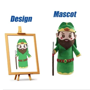 Custom Green Plush Mascot Costume for Chinese Historical Figure Promotional Activities