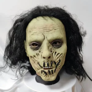 Custom Horror Zombie Masks with Wig Creepy Costume Props Spirit Halloween Headgear Scary Clown Halloween Mask for Adult