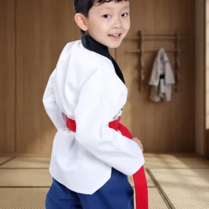 Custom Logo Children’s Unisex Polyester Cotton Karate and Taekwondo Dogi Training Competition Uniform