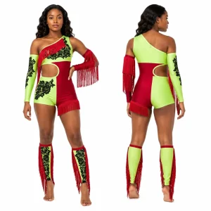 Custom Metallic Majorette Dance Uniforms Sequin Fringe Stage Performance Wear Professional Dancer Outfits