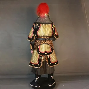 Custom New Stainless Steel Real life Ancient General armor and Battle Robe Performance Costume Set Three Kingdoms Qin Han Style