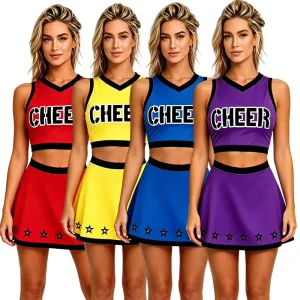 Custom OEM Sublimation Print Multiple Colors High Elastic Girls Women School Performance Teamwear Cheerleading Uniform