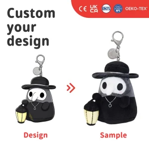 Custom Plague Doctor Plush Keychain Pendant