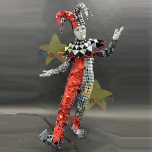Custom Silver Mirror-Faced Cosplay Performance Costume for Adults
