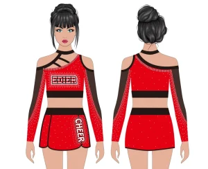 Custom Sparkly Allstar Elite Cheer Competition Uniforms Children Girls Breathable Stretch Spandex Rhinestone Performance Sets