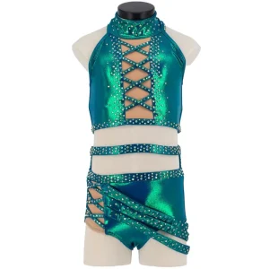 Custom Sparkly Jazz Dance Costume for Girls Stage Performance Outfit