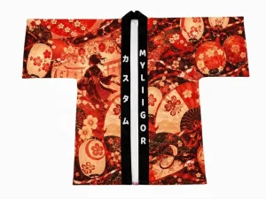 Custom Sublimation-Printed Japanese Anime Kimono Cardigan Haori Happi Coat