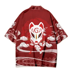 Custom Women Men Kimono Japanese Anime Cherry Blossom Print Samurai Haori Coat for Cosplay