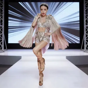 Customized Gogo Dance Costume for Women Performance Dresses for Nightclubs and DJ Performers for Singer Dancers