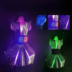 Customized Gogo Stage Dance Performance Costume Logo Nightclub LED Atmosphere Interaction 100% Polyester Adult Sets In Stock