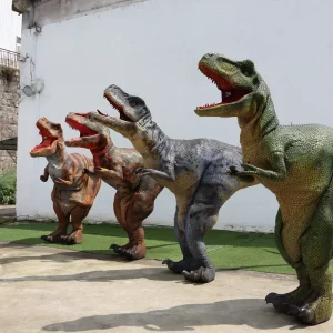 Customized Realistic Life Size Vivid Metal T Rex Dinosaur Costume Indoor Outdoor Use School Daycare Garden Playhouse