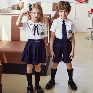 Customized School Uniform Shirt and Pants for Boys and Girls