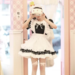 Cute Maid Black and White Classic Cosplay Dress for Women Plus Size European Japanese Style