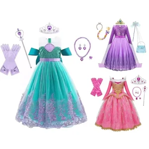 Cute Princess Stage Performance Costume for Girls Full Set with Dress and Matching Accessories Customizable