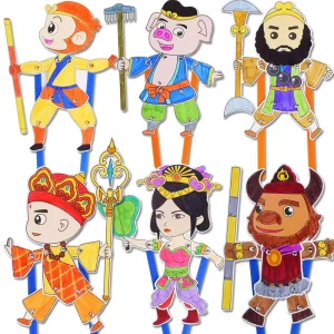 DIY Handmade Journey to the West Character Shadow Play Paper Craft Assembly Toys for Kids