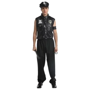 DX-M002002 Halloween Adult Police Officer Cosplay Costume