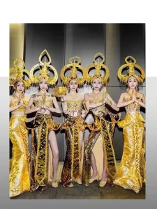 Dai Ethnic Stage Dance Costume for Women Southeast Asian Style Interactive Toasting 100% Polyester