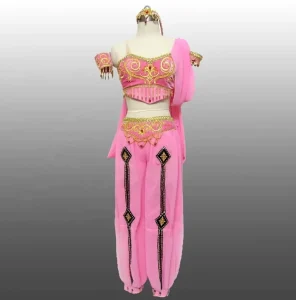 Dance Performance Wear pink Velvet Indian Belly Arabic Style Costume Danzante Maya Arabic Dance Tribal Belly Costumes