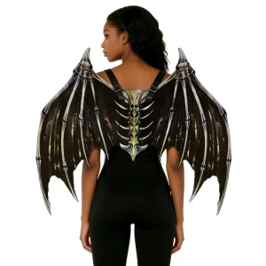 Dark Mythic Black and Silver Bat Wing Cosplay Costume