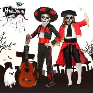 Day of the Dead Skeleton Ghost Halloween Costume for Boys