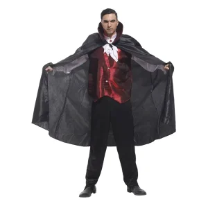 Deluxe Men Halloween Dracula Vampire Cosplay Costumes Long Cloak Fancy Vampire Devil Outfit