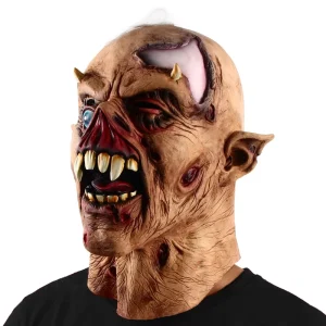 Devil Mask Halloween Christmas Horror Fancy Dress Party One Eyed Ghost Zombie Latex Headgear Cosplay Scary Vampire Costume Props