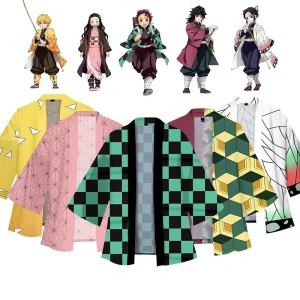 Different Styles Demon Slayer Kimetsu No Yaiba Cosplay T Shirt Cloak Japanese Anime Kimono Haori Yukata Unisex Clothes