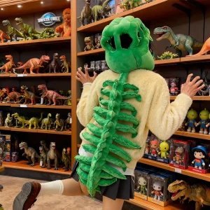 Dinosaur Skeleton Plush Cosplay Costume for Halloween Parties Matching Parent-Child Outfit
