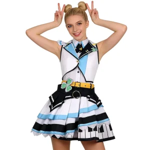 Direct Factory Music Stage Outfit Women Vibrant Color Piano Accent Costume Performance Apparel Music Performance Costume