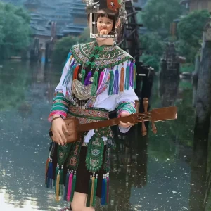 Dong Ethnic Minority Handmade Tassel Dress Tribal Outfit