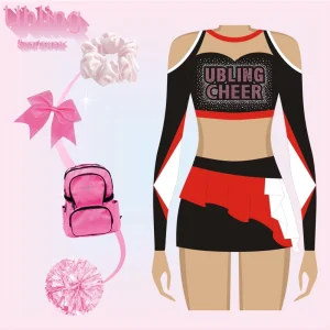 Dye Sublimation Unisex Cheer Practice Crop Top and Shorts