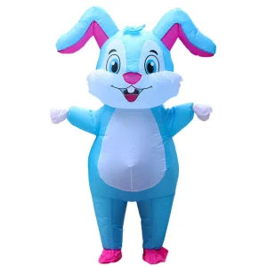 Easter Bunny Inflatable Costume Halloween Clothes Adult Men Women’s Festival Line up Performance Clothing with Inflatable Box