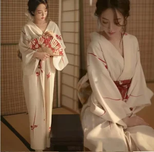 Ecoparty Japanese Traditional Kimono Cardigan Women Dress Bath Robe Yukata Geisha Cosplay Clothing Asian Performance Costumes