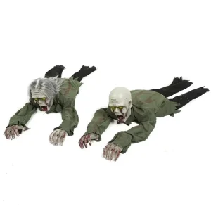 Electric Crawling Ghost Decoration with Sound, Flashing Eyes, and Sound Control for Halloween